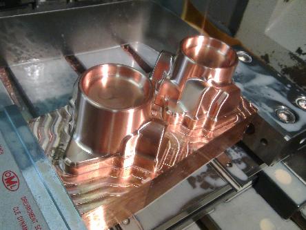 Copper electrode while machining